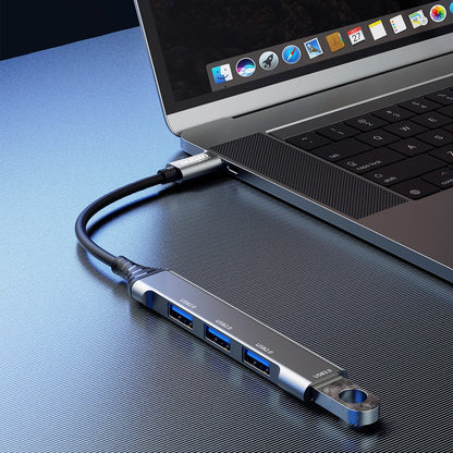 Hub USB-C Dudao A16T, 1 x USB-A 3.0 - 3 x USB-A, Μαύρο