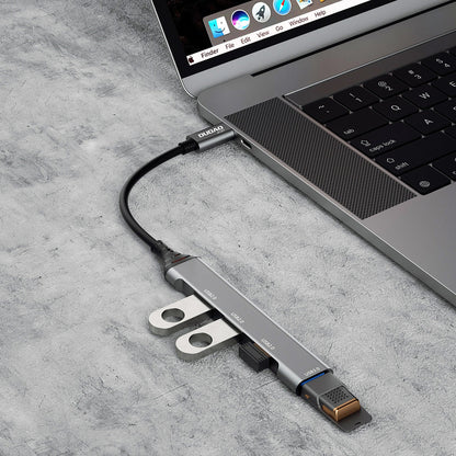Hub USB-C Dudao A16T, 1 x USB-A 3.0 - 3 x USB-A, Μαύρο