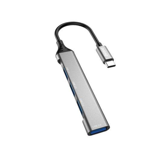 Dudao A16T USB-C Hub, 1 x USB-A 3.0 - 3 x USB-A, Black