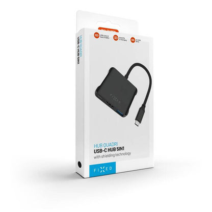Hub USB-C Fixed Quadri, 5σε1, Μαύρο
