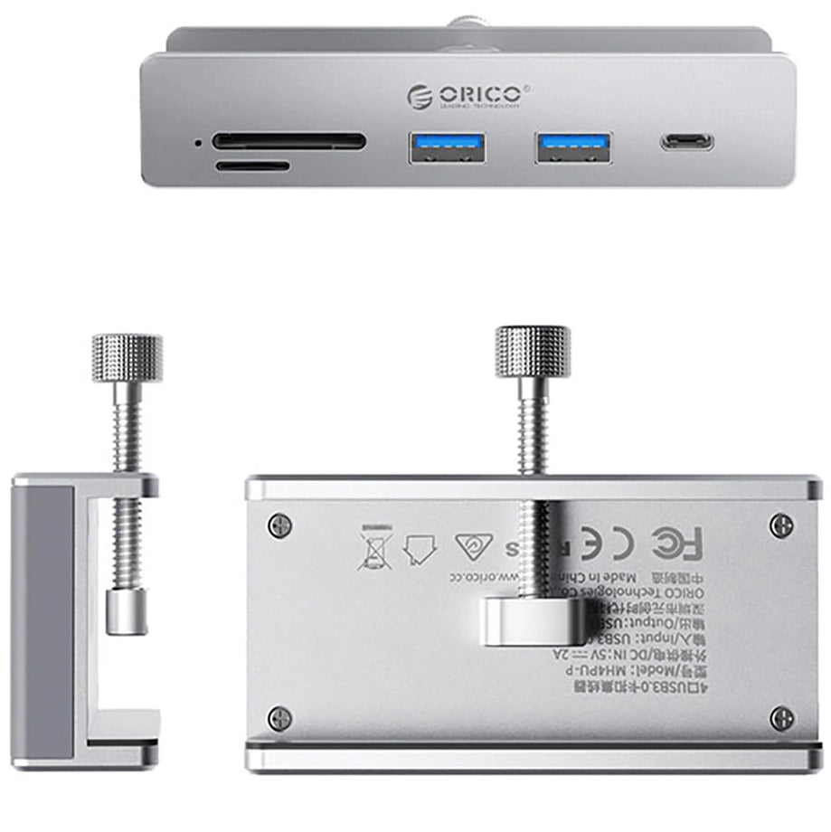 Hub USB-C Orico MH5PC Clamp, 2 x USB-A 3.2 - 1 x USB-C - 1 x SD - 1 x microSD, Ασημί