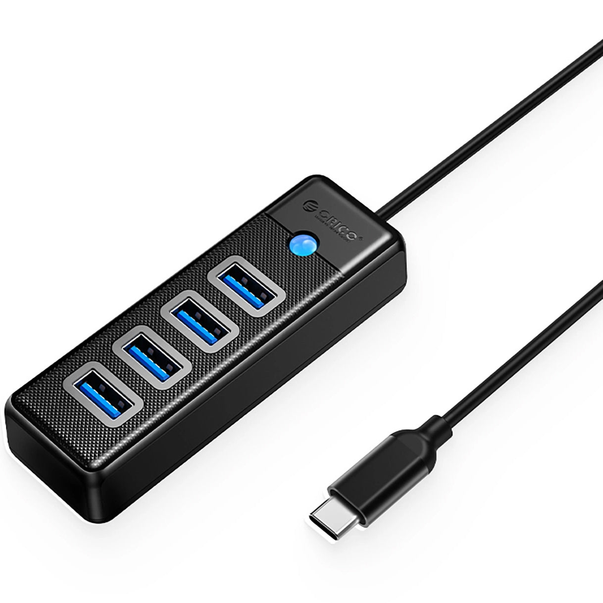 Hub USB-C Orico PW4U-C3, 4 x USB-A 3.0, Μαύρο