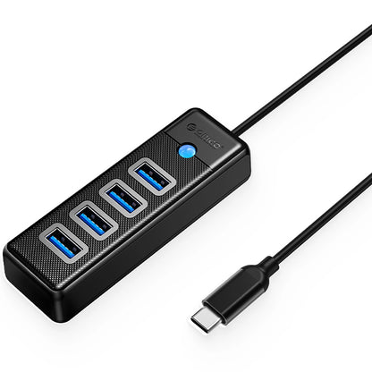 Hub USB-C Orico PW4U-C3, 4 x USB-A 3.0, Μαύρο