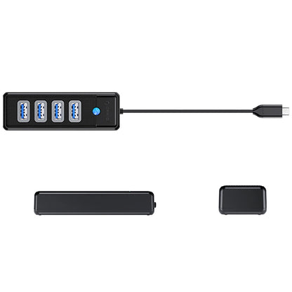 Hub USB-C Orico PW4U-C3, 4 x USB-A 3.0, Μαύρο