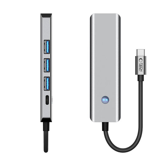 Hub USB-C Tech-Protect HB01, 1 x USB-A 3.0 - 2 x USB-A - 1 x USB-C - 1 x HDMI, Γκρι