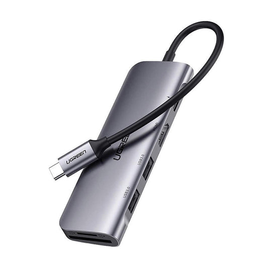 Hub USB-C UGREEN CM195 (15214), 2 x USB-A 3.0 - 1 x USB-C - 1 x HDMI - 1 x SD - 1 x microSD, Γκρι