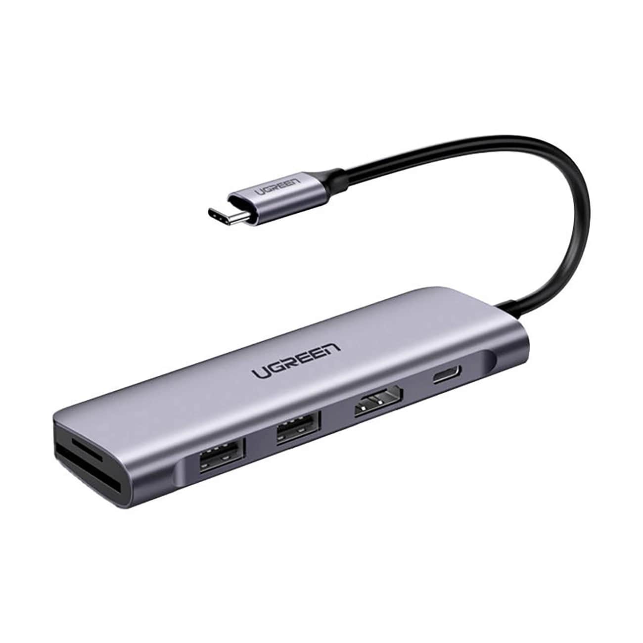 Hub USB-C UGREEN CM195 (15214), 2 x USB-A 3.0 - 1 x USB-C - 1 x HDMI - 1 x SD - 1 x microSD, Γκρι