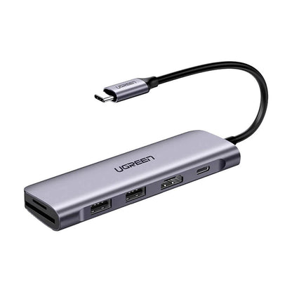 Hub USB-C UGREEN CM195 (15214), 2 x USB-A 3.0 - 1 x USB-C - 1 x HDMI - 1 x SD - 1 x microSD, Γκρι