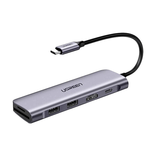 Hub USB-C UGREEN CM195 (15214), 2 x USB-A 3.0 - 1 x USB-C - 1 x HDMI - 1 x SD - 1 x microSD, Γκρι