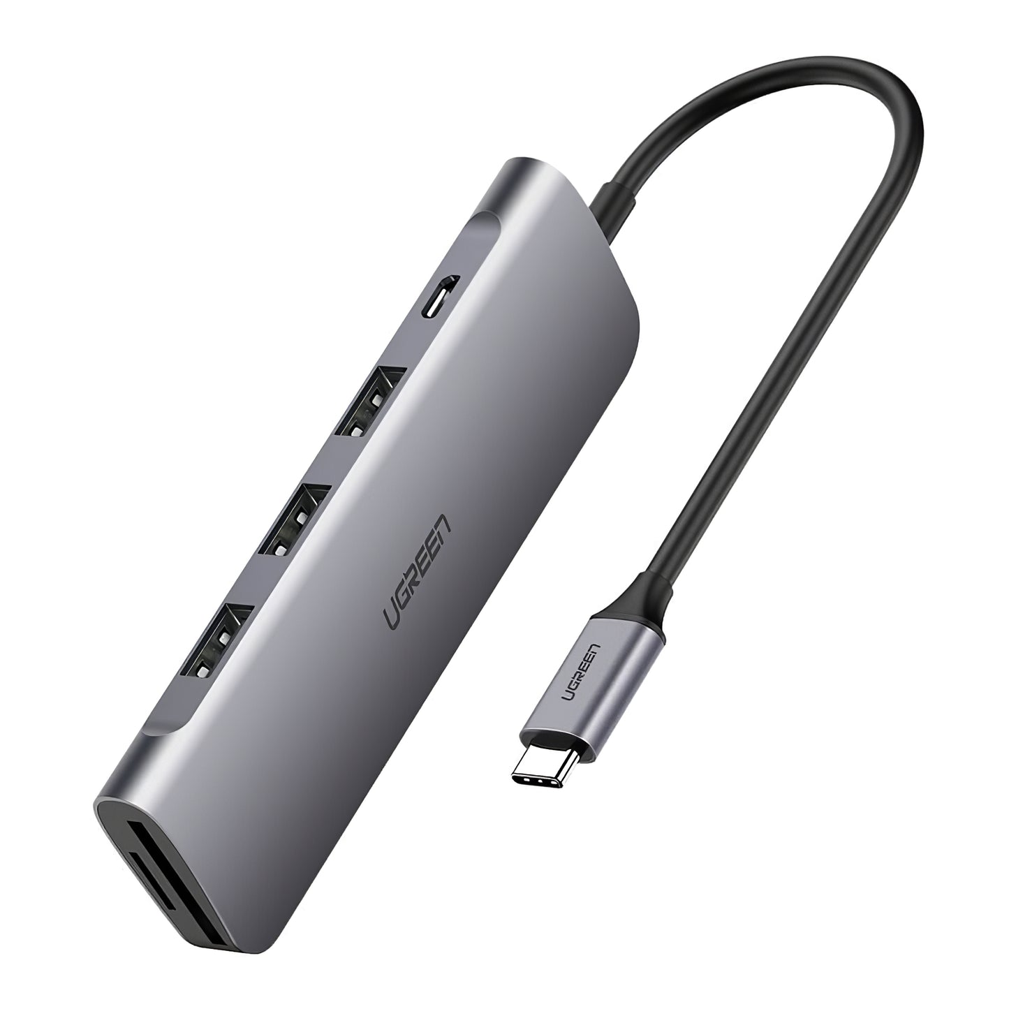 Hub USB-C UGREEN CM195, 2 x USB-A - 1 x USB-C - 1 x HDMI - 1 x SD - 1 x microSD, Γκρι