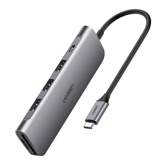 Hub USB-C UGREEN CM195, 2 x USB-A - 1 x USB-C - 1 x HDMI - 1 x SD - 1 x microSD, Γκρι