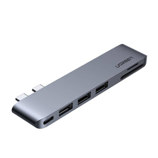 Hub USB-C UGREEN CM251 για Apple MacBook Pro / Air, 3 x USB-A 3.0 - 1 x USB-C - 1 x SD - 1 x microSD, Γκρι