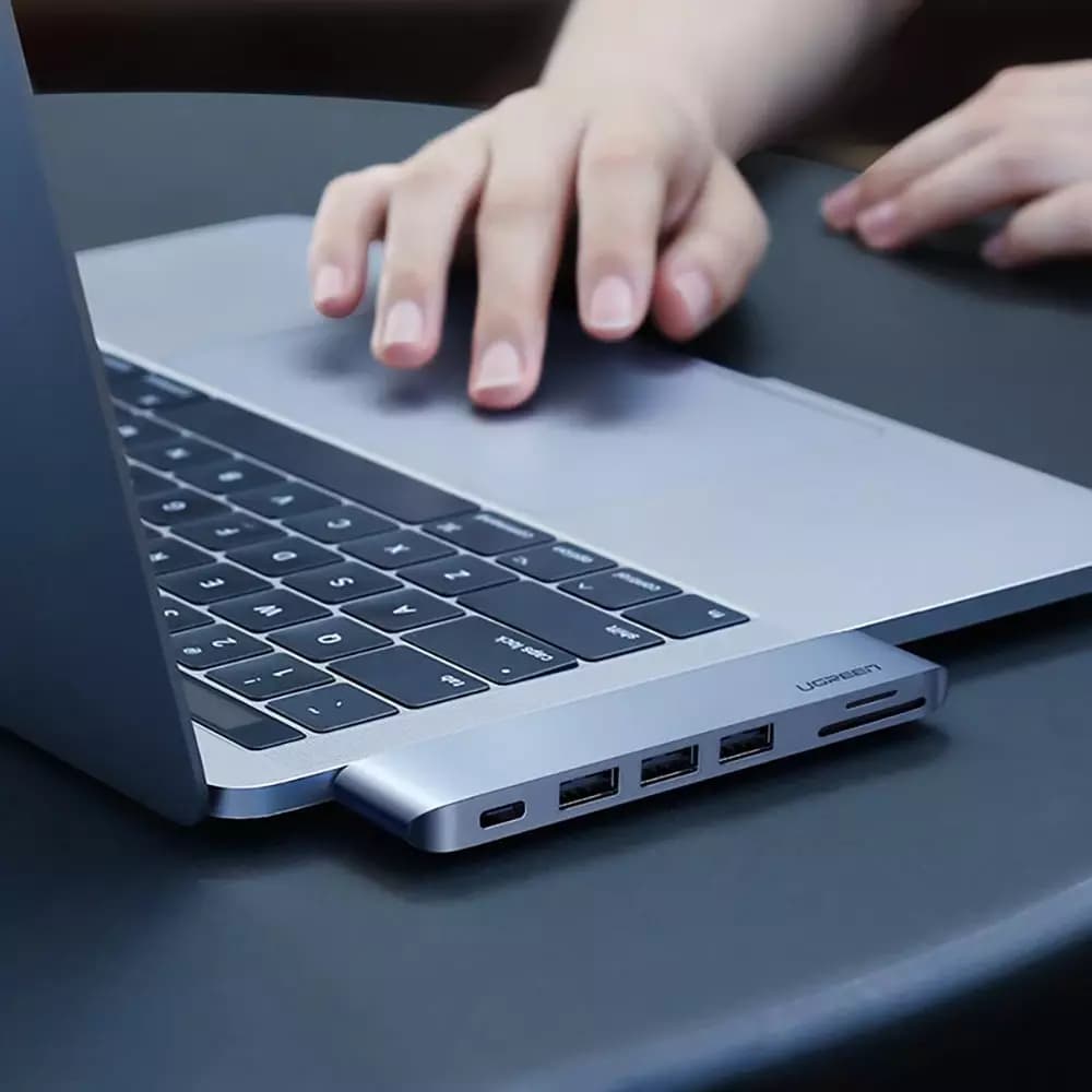 Hub USB-C UGREEN CM251 για Apple MacBook Pro / Air, 3 x USB-A 3.0 - 1 x USB-C - 1 x SD - 1 x microSD, Γκρι