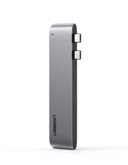 Hub USB-C UGREEN CM251 για Apple MacBook Pro / Air, 3 x USB-A 3.0 - 1 x USB-C - 1 x SD - 1 x microSD, Γκρι