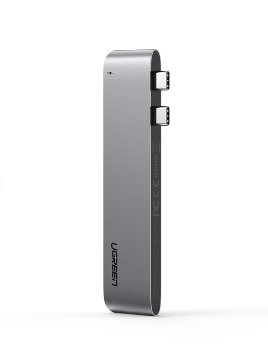 Hub USB-C UGREEN CM251 για Apple MacBook Pro / Air, 3 x USB-A 3.0 - 1 x USB-C - 1 x SD - 1 x microSD, Γκρι