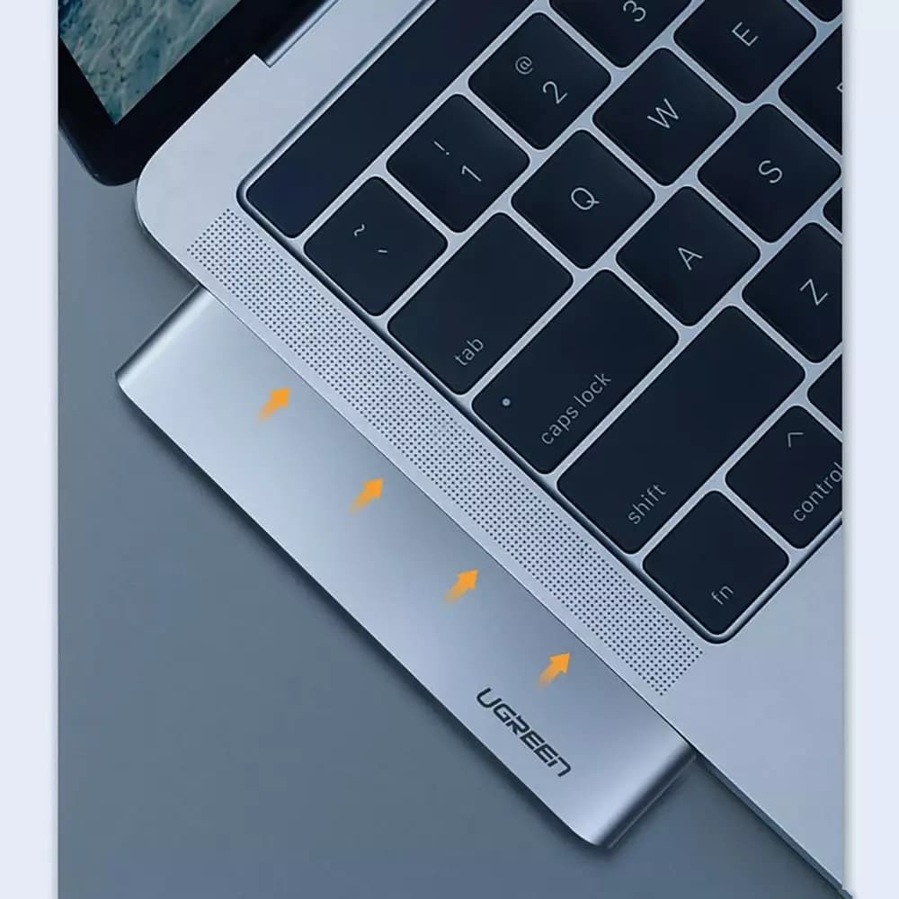 Hub USB-C UGREEN CM251 για Apple MacBook Pro / Air, 3 x USB-A 3.0 - 1 x USB-C - 1 x SD - 1 x microSD, Γκρι