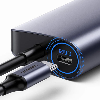 Hub USB-C UGREEN CM252, 3 x USB-A 3.0 - 1 x USB-C - RJ45, Γκρι