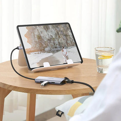 Hub USB-C UGREEN CM252, 3 x USB-A 3.0 - 1 x USB-C - RJ45, Γκρι