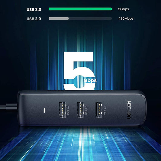 Hub USB-C UGREEN CM416 (10916), 4 x USB-A 3.0, Μαύρο