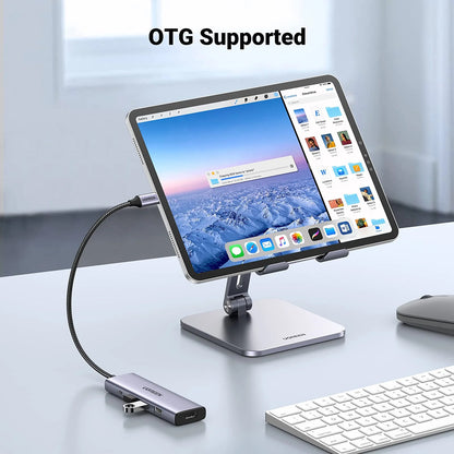 Hub USB-C UGREEN CM511 (15596), 3 x USB-A 3.0 - 1 x USB-C - 1 x HDMI, Γκρι