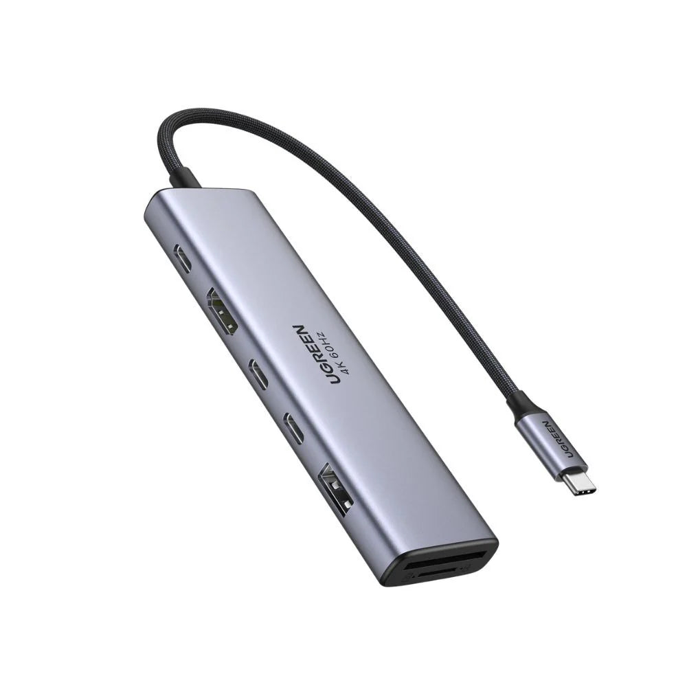 Hub USB-C UGREEN CM511 (45521), 1 x USB-A 3.2 - 3 x USB-C - 1 x HDMI - 1 x SD - 1 x microSD, Γκρι