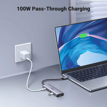 Hub USB-C UGREEN CM511 (15596), 3 x USB-A 3.0 - 1 x USB-C - 1 x HDMI, Γκρι