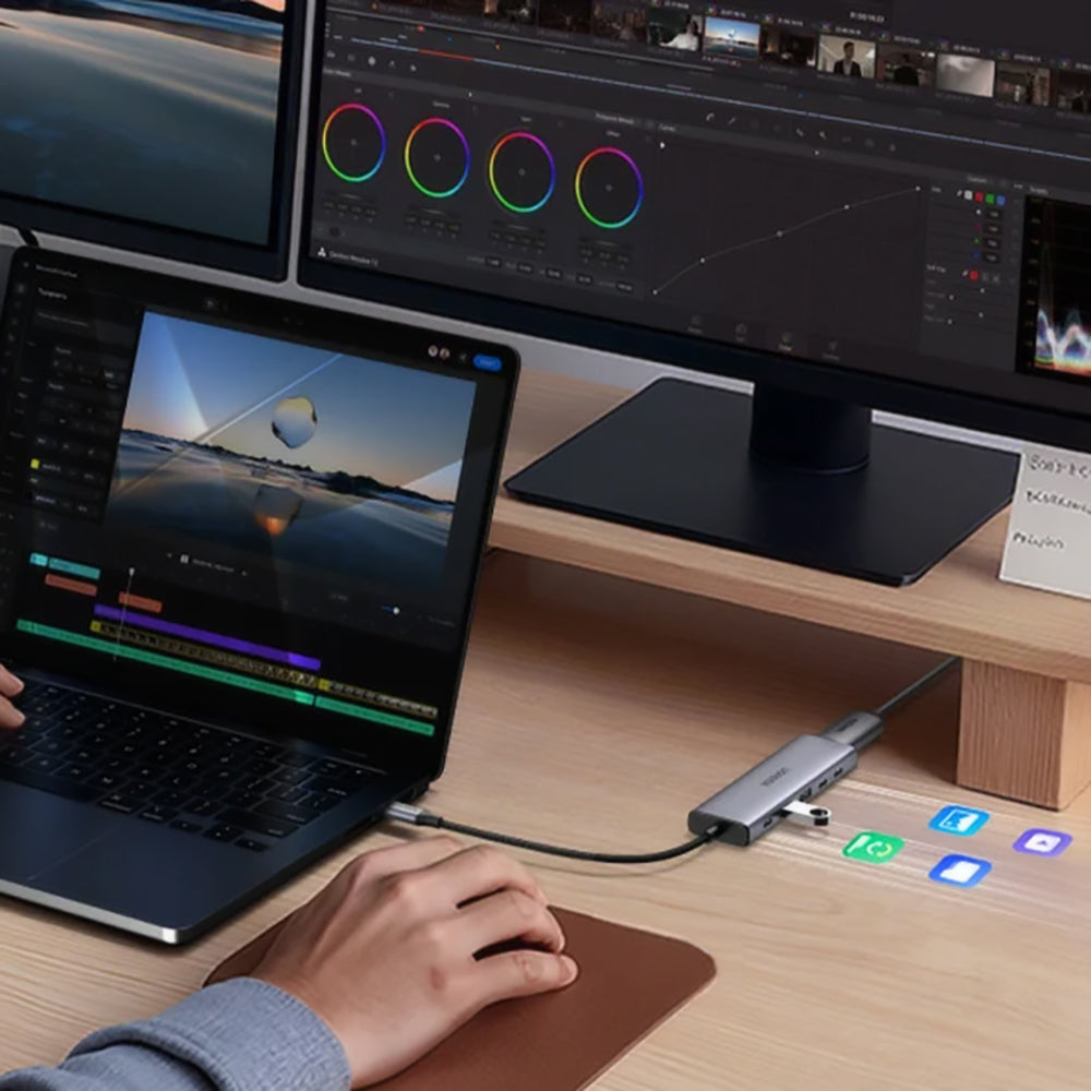 Hub USB-C UGREEN CM511 (75586), 6 σε 1, Γκρι