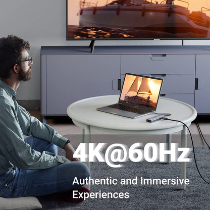Hub USB-C UGREEN CM512 (60515), 2 x USB-A 3.0 - 1 x USB-C - 1 x HDMI - 1 x SD - 1 x microSD - 1 x RJ45, Γκρι