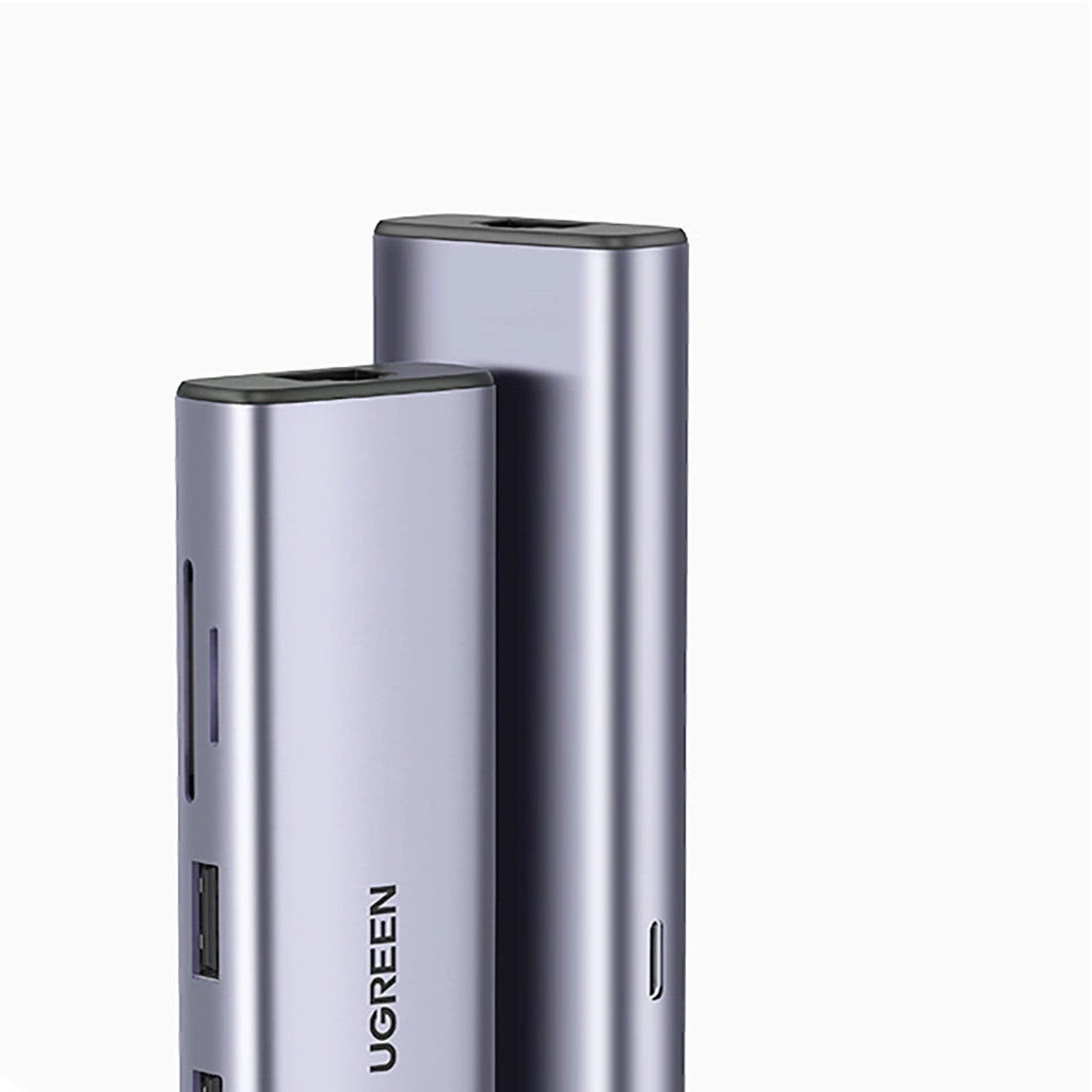 Hub USB-C UGREEN CM512, 2 x USB-A 3.0 - 1 x USB-C - 1 x HDMI - 1 x SD - 1 x microSD - RJ45, Γκρι