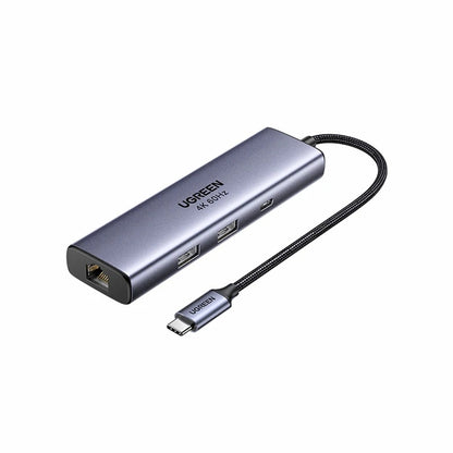 Hub USB-C UGREEN CM512 (75643), 6σε1, Γκρι