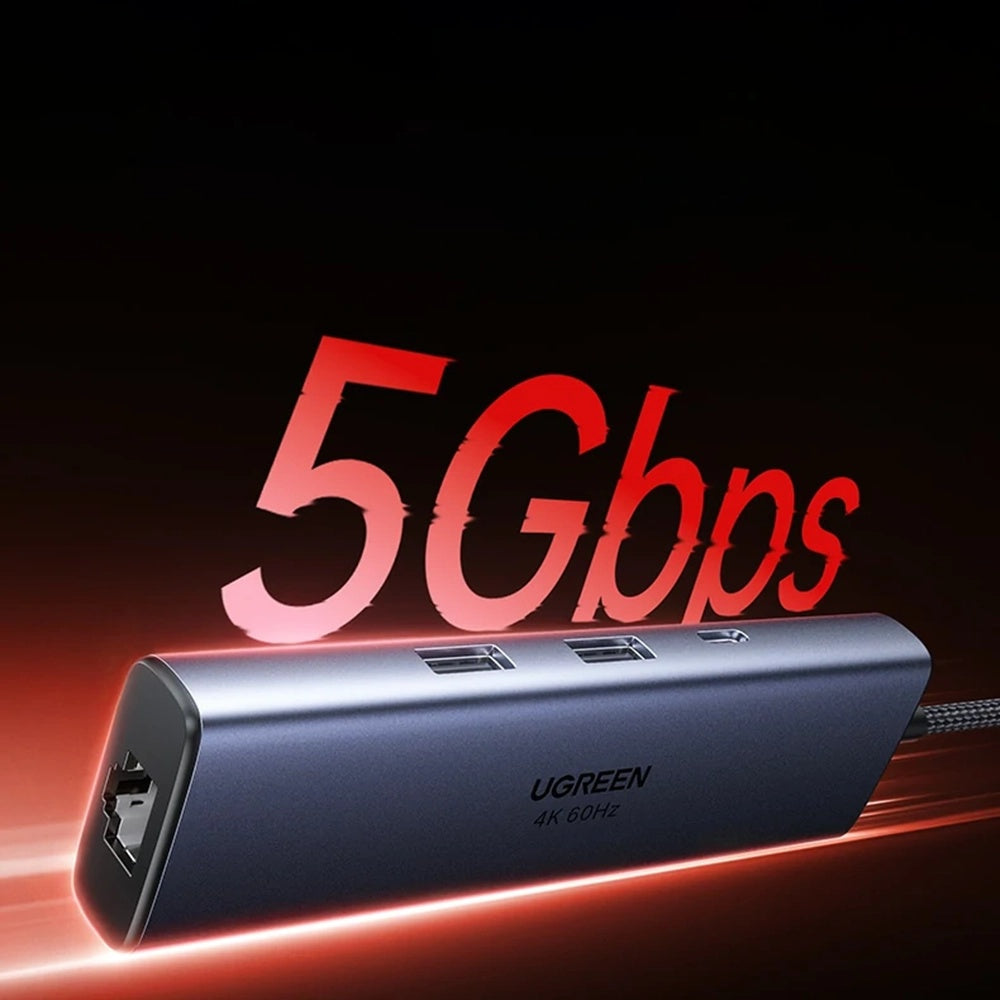 Hub USB-C UGREEN CM512 (75643), 6σε1, Γκρι