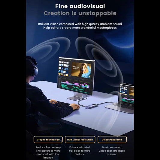 UGREEN CM888 (45155) Uno USB-C Hub, 6in1, Gray