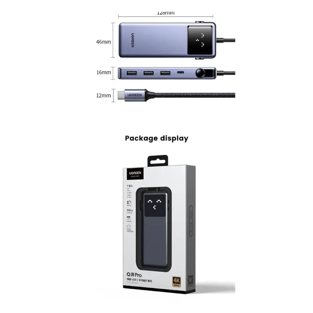 Hub USB-C UGREEN CM888 (45155) Uno, 6in1, Γκρι