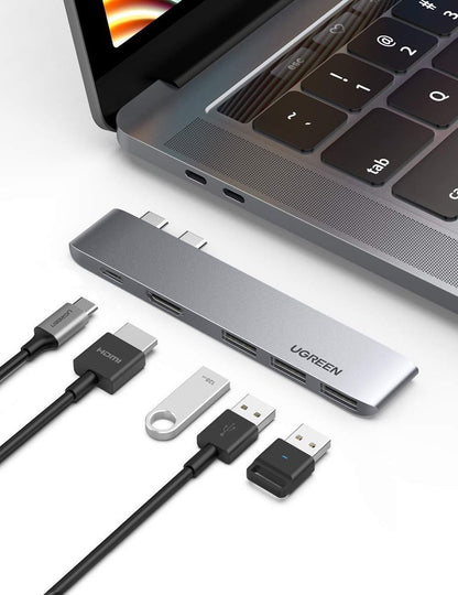 UGREEN USB-C Hub for Apple MacBook Pro / Air Series, 3 x USB-A 3.0 - 1 x USB-C - 1 x HDMI, Gray