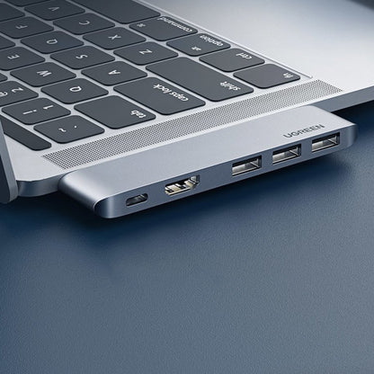 UGREEN USB-C Hub for Apple MacBook Pro / Air Series, 3 x USB-A 3.0 - 1 x USB-C - 1 x HDMI, Gray