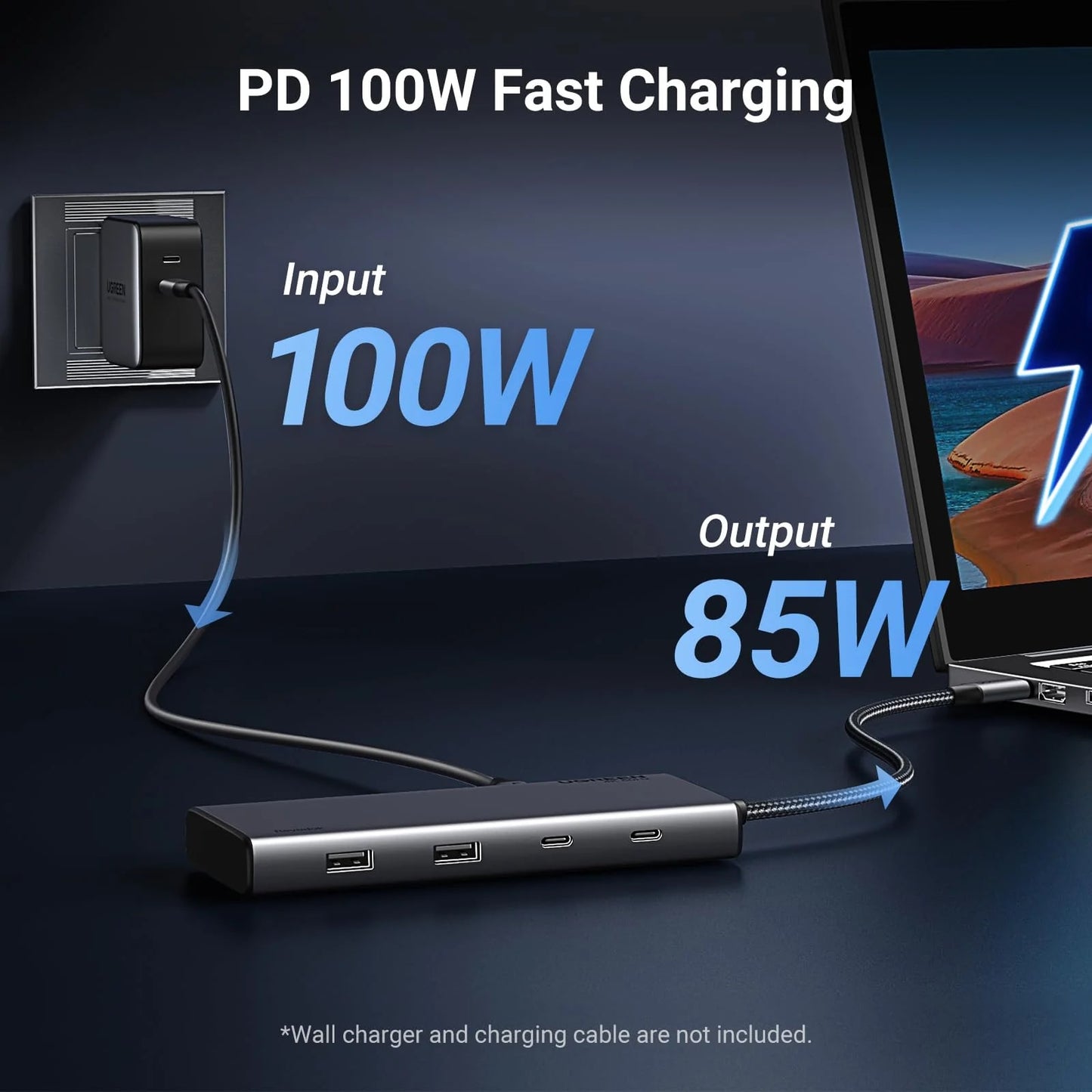 Hub USB-C UGREEN Revodok 308 CM639, 2 x USB-A 3.2 - 3 x USB-C - 1 x Display Port - 2 x HDMI, Γκρι