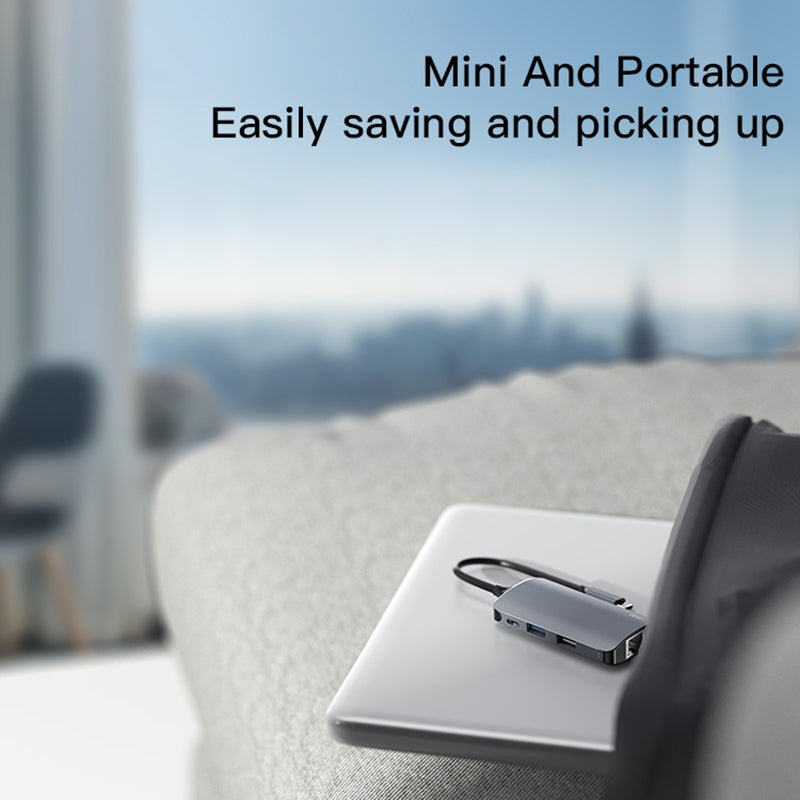 Hub USB-C Yesido HB15, 6in1, Γκρι