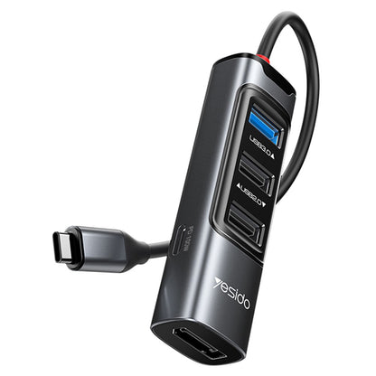 Yesido HB23 USB-C Hub, 5in1, Grey