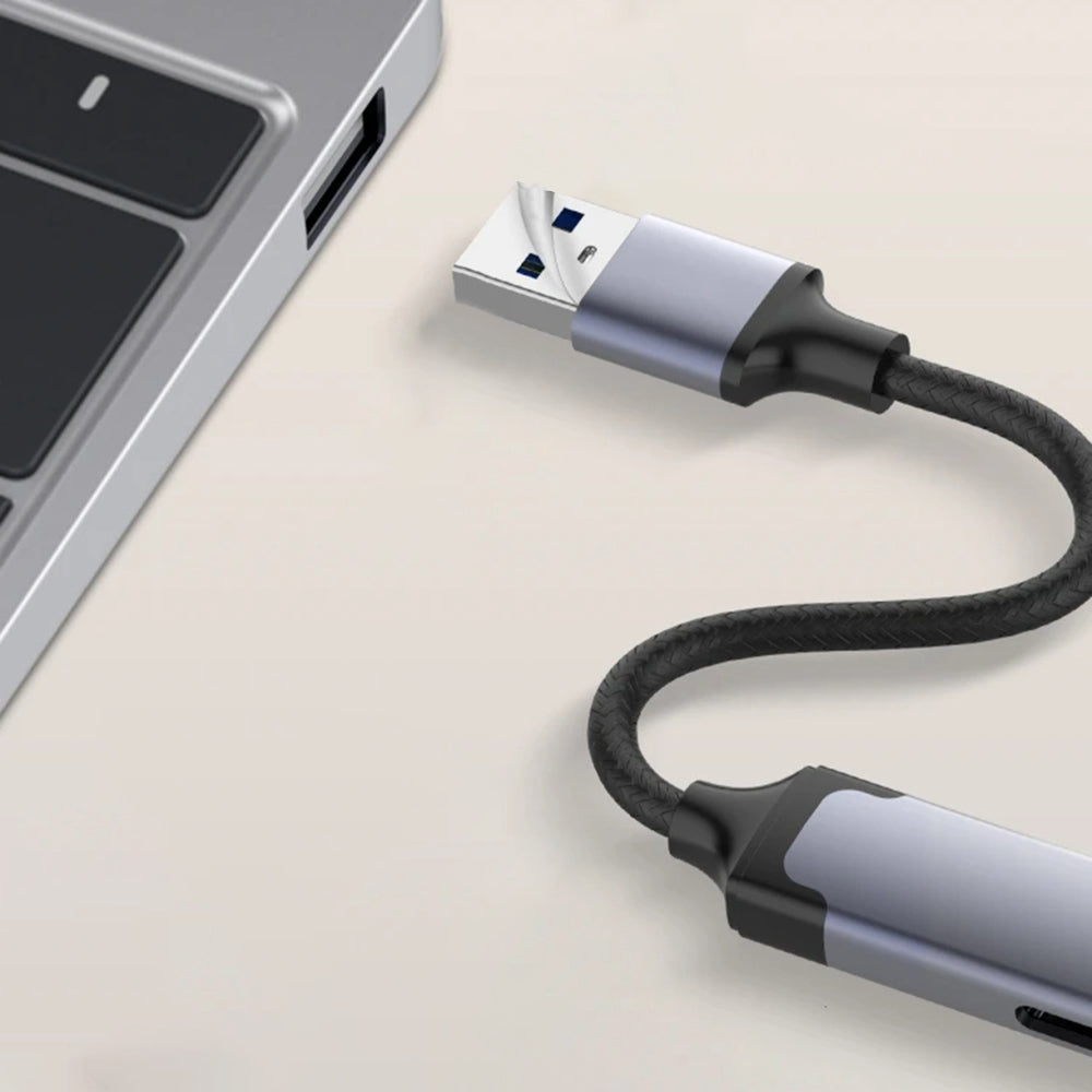 Hub USB Techsuit H19 PolarisBridge, 4σε1, Γκρι Άσπρο