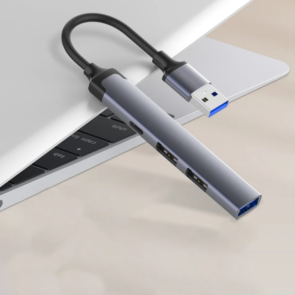 Hub USB Techsuit H19 PolarisBridge, 4σε1, Γκρι Άσπρο