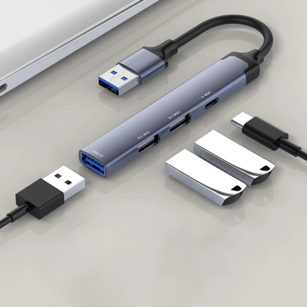 Hub USB Techsuit H19 PolarisBridge, 4σε1, Γκρι Άσπρο