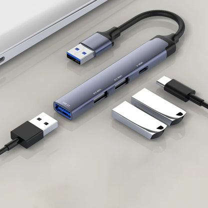 Hub USB Techsuit H19 PolarisBridge, 4σε1, Γκρι Άσπρο