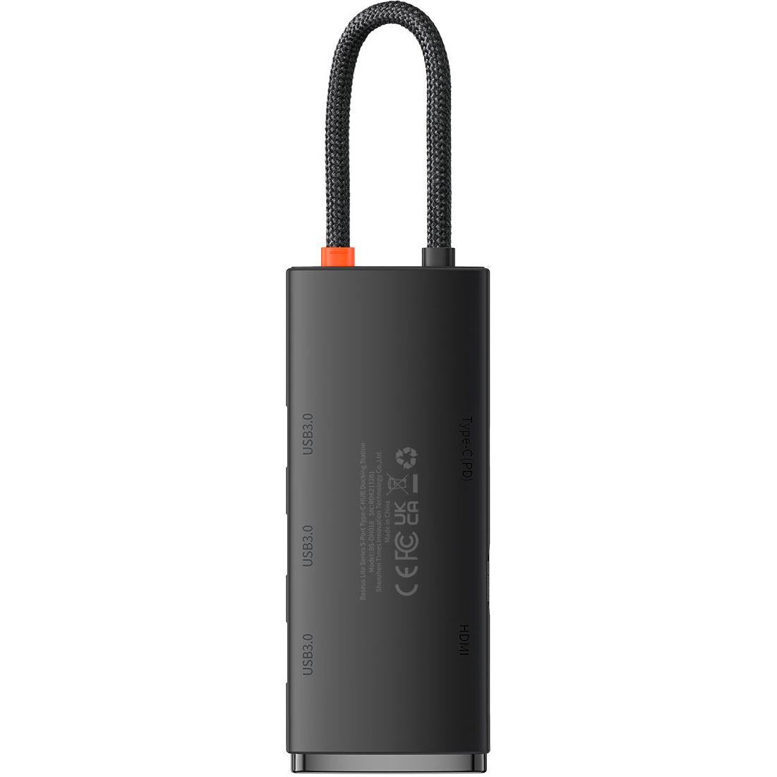 Baseus Lite USB-C Hub, 3 X USB-A 3.0 - USB-C - HDMI, Black WKQX040001