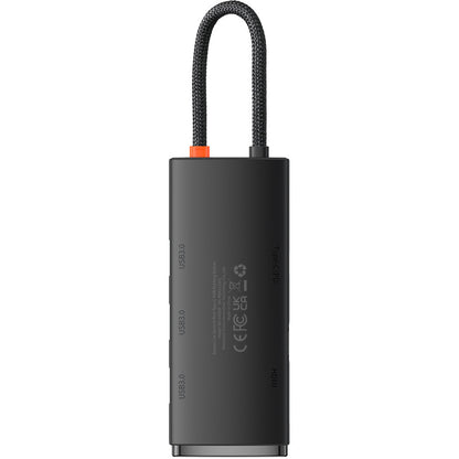 Baseus Lite USB-C Hub, 3 X USB-A 3.0 - USB-C - HDMI, Black WKQX040001