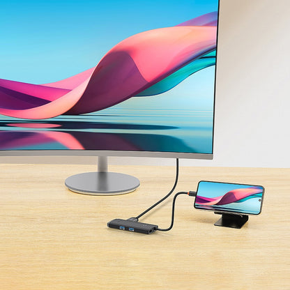 Hub USB-C Baseus Lite, 2 x USB-A 3.0 - 1 x USB-C - 1 x HDMI - 1 x SD - 1 x microSD, Μαύρο WKQX050101