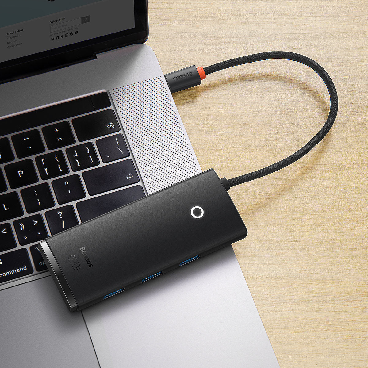 Baseus Lite USB-C Hub, 3 X USB-A 3.0 - USB-C - HDMI, Black WKQX040001