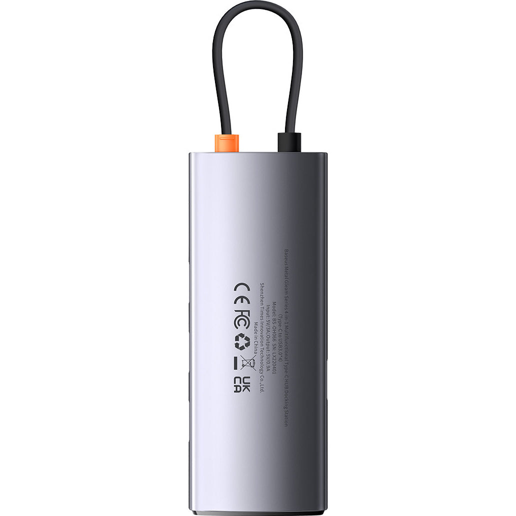 Hub USB-C Baseus Metal Gleam, 4 x USB-A 3.0, Γκρι WKWG070013