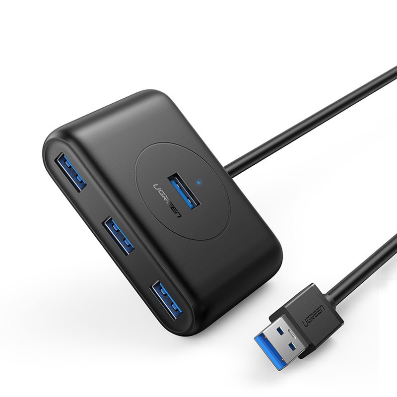 UGREEN CR113 USB Hub, 4 x USB-A 3.0, 1m, Black