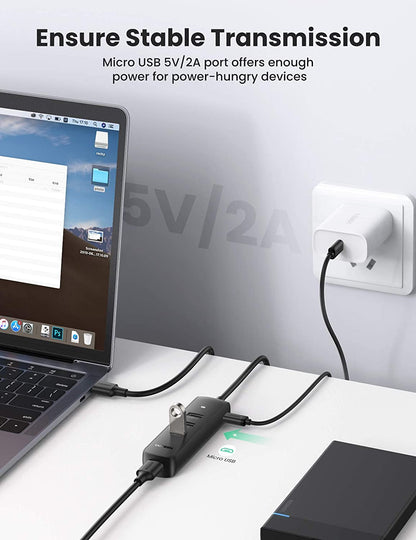 UGREEN CM416 USB Hub, 4 x USB-A 3.0, 1m, Black