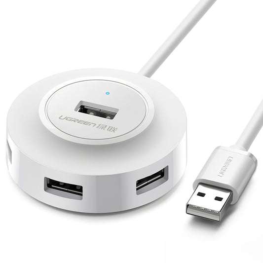 UGREEN CR106 USB Hub, 4 x USB-A, 1m, White